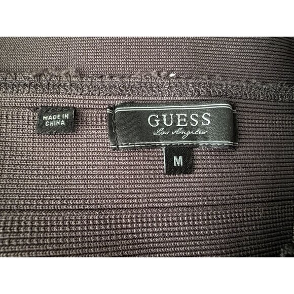 Guess Bandage Gray Mini Pencil Skirt Size M BodyCon Y2K Minimalist - Picture 3 of 11